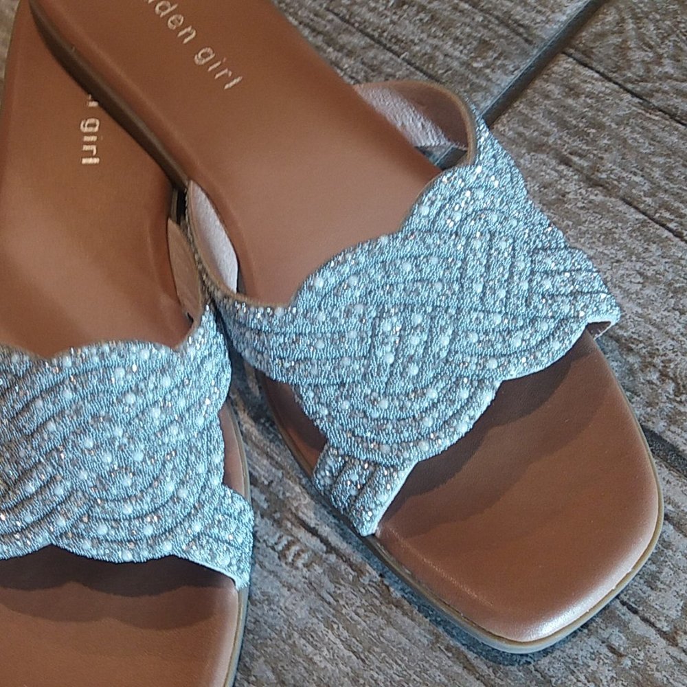 Madden Girl Slides Sandals BLING Size 8 - Picture 2 of 9